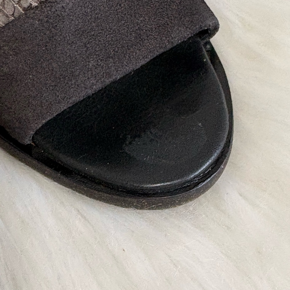 rag & bone Gray Snake-Print Open-Toe Mules - Picture 3 of 10